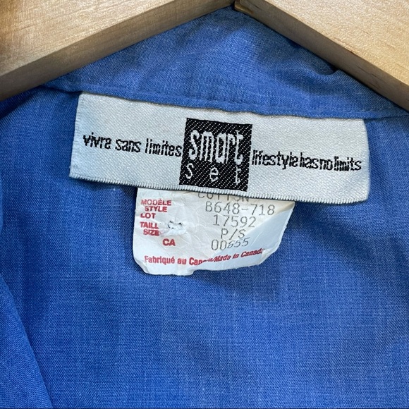 Smart Set Vintage Button Down Collared Sleeveless Blue Blouse Size S - Picture 2 of 7